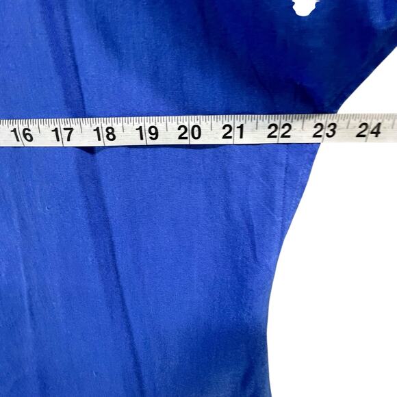 Soft Surroundings Dress Womens L Blue Linen Blend A Line Keyhole Lagom Comfort - Picture 8 of 13